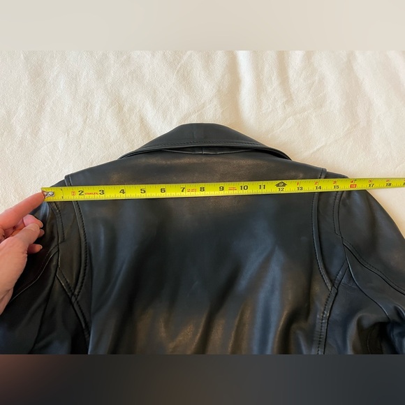 Black Genuine Leather Biker Jacket w/ Silver Hardware- Size X-Small - Picture 10 of 12